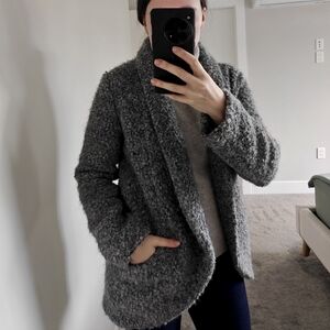 WILFRED Jacket Cardigan Size 4. Aritzia Wool Chunky Gray Fabric Made In Italy